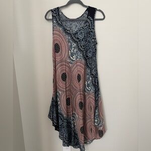 100% Rayon Dress NEW!Elegant Multicolor Sleeveless Shirt - PTP 20”